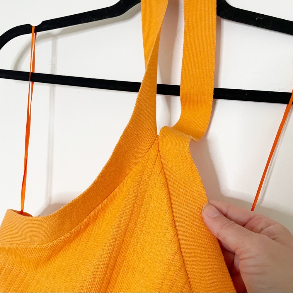 BDG Harlow Sweater Halter Crop Tank Top bright orange large - Picture 4 of 9